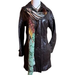 Genuine 60s 70s Vintage Leather Jacket in Espresso Brown Sz 10